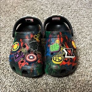 CROCS Kids Slippers - Black with Marvel Graphics